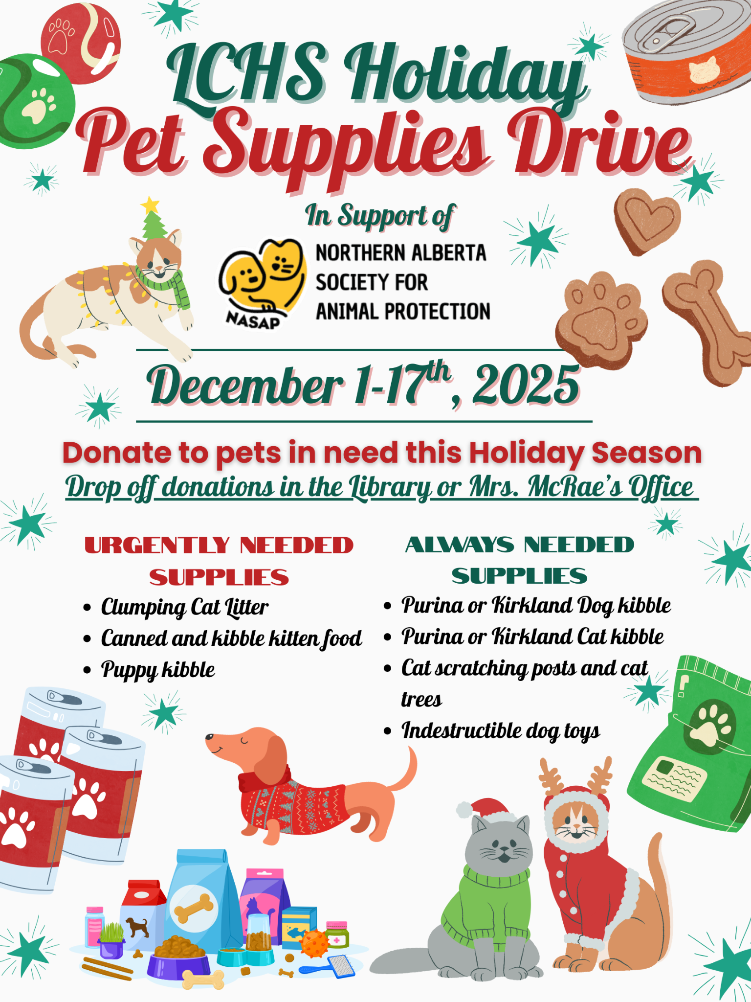 LCHS Pet Supplies Drive Poster